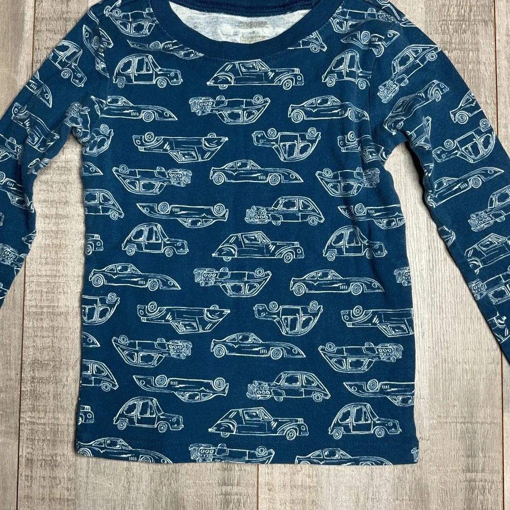 Gymboree Boys Blue Vintage Car Print Pajama Set 2-Piece Cotton Snug Fit Size 6